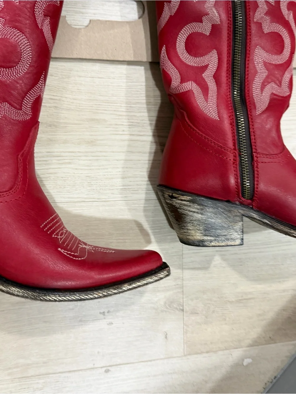 Liberty Black Over the knee Red boots